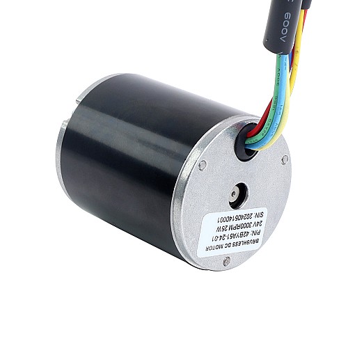 24V 3000RPM 0.08Nm 25W 1.80A Φ42x51mm Brushless DC Motor - 42BYA51-24-01 | StepperOnline CA