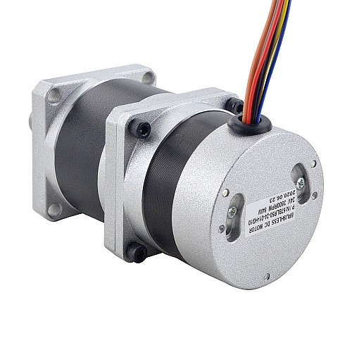 24V 84W 350RPM Geared Brushless DC Motor 1.89Nm(267.65oz.in) 10:1 High Precision Gearbox - 57BLR50-24-01-HG10 | StepperOnline CA