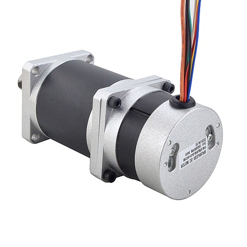 24V 84W 35RPM Geared Brushless DC Motor 14.95Nm(2117.09oz.in) 100:1 High Precision Gearbox - 57BLR50-24-01-HG100 | StepperOnline CA