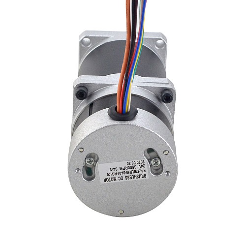 24V 84W 35RPM Geared Brushless DC Motor 14.95Nm(2117.09oz.in) 100:1 High Precision Gearbox - 57BLR50-24-01-HG100 | StepperOnline CA