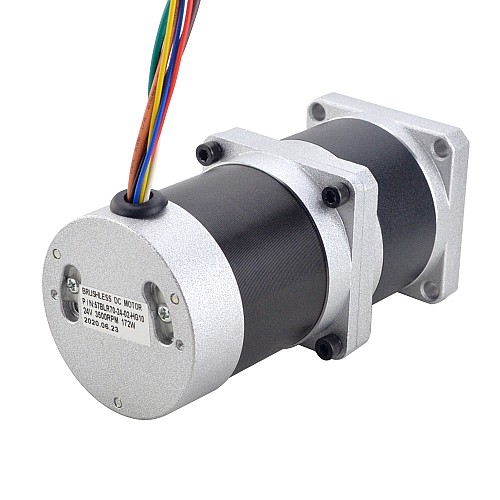 24V 172W 350RPM Geared Brushless DC Motor 4.00Nm(566.45oz.in) 10:1 High Precision Gearbox - 57BLR70-24-02-HG10 | StepperOnline CA 24V 172W 350RPM Geared Brushless DC Motor 4.00Nm(566.45oz.in) 10:1 High Precision Gearbox - 57BLR70-24-02-HG10 | StepperOnline CA