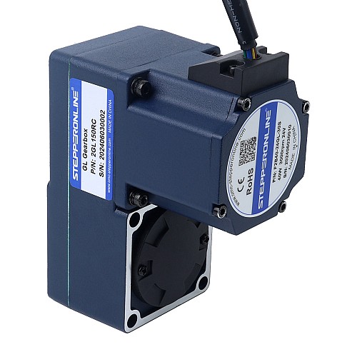 24V 40W 20RPM 13.00Nm(1840.95oz.in) 150:1 Geared Brushless DC Motor w/ Parallel Hollow Shaft Gearbox - F2B40-24GL-30S/2GL150RC | StepperOnline CA