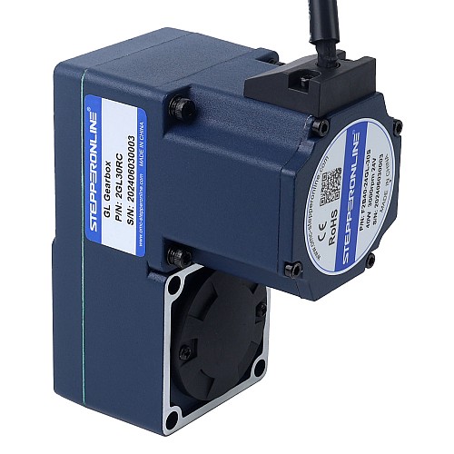 24V 40W 100RPM 2.80Nm(396.51oz.in) 30:1 Geared Brushless DC Motor w/ Parallel Hollow Shaft Gearbox - F2B40-24GL-30S/2GL30RC | StepperOnline CA
