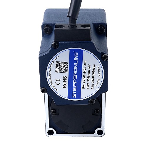 24V 40W 100RPM 2.80Nm(396.51oz.in) 30:1 Geared Brushless DC Motor w/ Parallel Hollow Shaft Gearbox - F2B40-24GL-30S/2GL30RC | StepperOnline CA