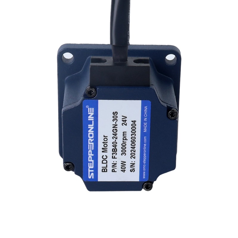 24V 40W 150RPM Geared Brushless DC Motor 1.86Nm(263.40oz.in) 20:1 Spur Gearbox - F3B40-24GN-30S/3GN20K | StepperOnline CA