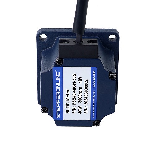 48V 40W 1000RPM Geared Brushless DC Motor 0.31Nm(43.90oz.in) 3:1 Spur Gearbox - F3B40-48GN-30S/3GN3K | StepperOnline CA