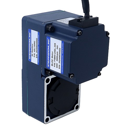 24V 60W 20RPM 21.00Nm(2973.84oz.in) 150:1 Geared Brushless DC Motor w/ Parallel Hollow Shaft Gearbox - F4B60-24GL-30S/4GL150RC | StepperOnline CA