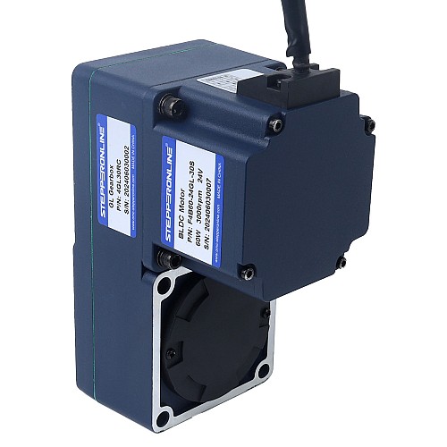24V 60W 100RPM 4.20Nm(594.77oz.in) 30:1 Geared Brushless DC Motor w/ Parallel Hollow Shaft Gearbox - F4B60-24GL-30S/4GL30RC | StepperOnline CA