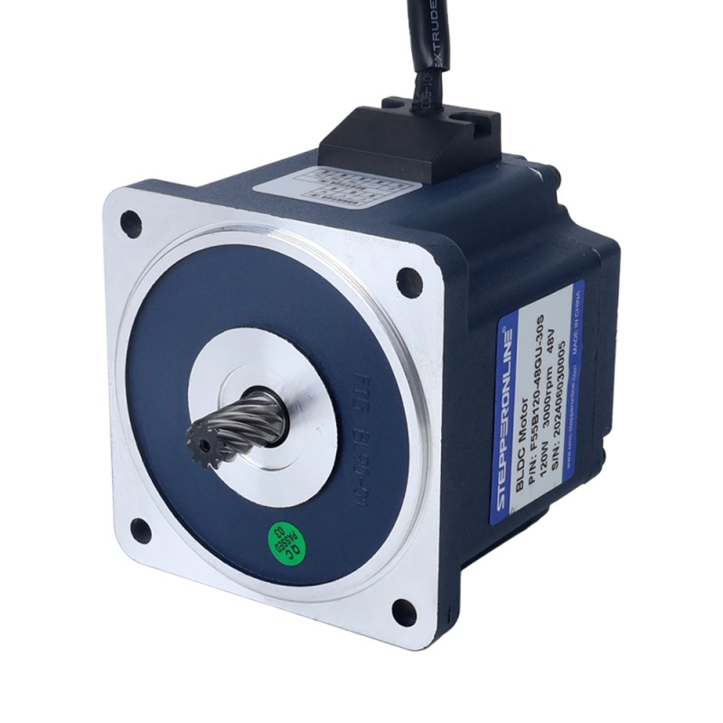 48V 120W 600RPM Geared Brushless DC Motor 1.55Nm(219.50oz.in) 5:1 Spur Gearbox - F55B120-48GU-30S/5GU5KB | StepperOnline CA
