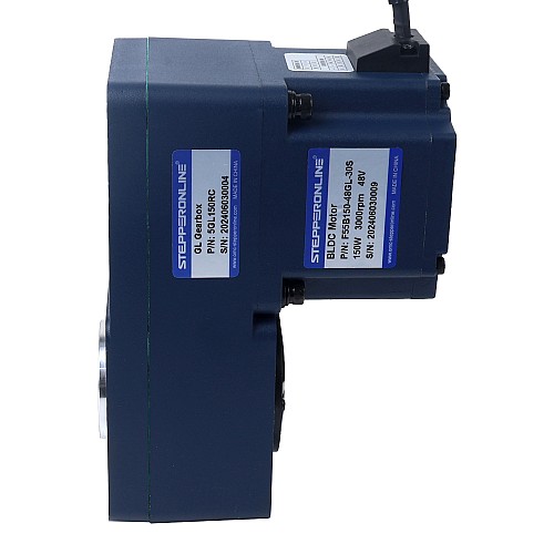 48V 150W 20RPM 50.00Nm(7080.58oz.in) 150:1 Geared Brushless DC Motor w/ Parallel Hollow Shaft Gearbox - F55B150-48GL-30S/5GL150RC | StepperOnline CA