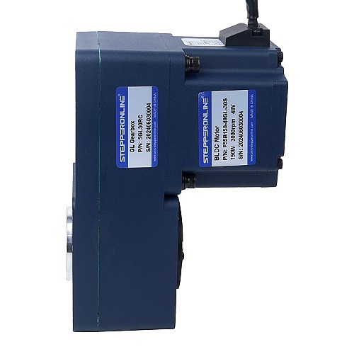 48V 150W 100RPM 10.50Nm(1486.92oz.in) 30:1 Geared Brushless DC Motor w/ Parallel Hollow Shaft Gearbox - F55B150-48GL-30S/5GL30RC | StepperOnline CA