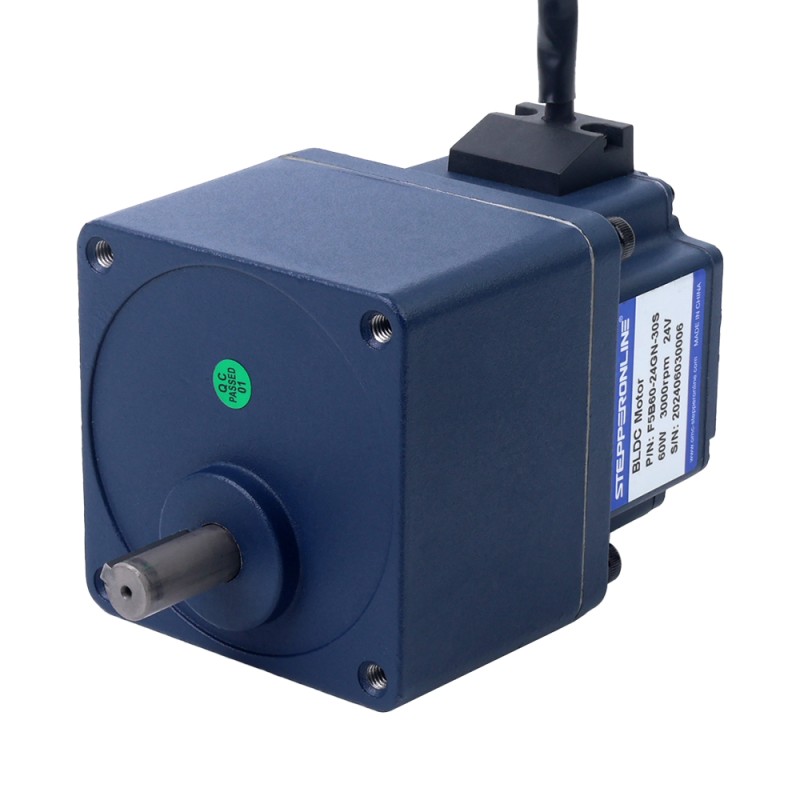 48V 60W 30RPM Geared Brushless DC Motor 10.00Nm(1416.12oz.in) 100:1 Spur Gearbox - F5B60-48GN-30S/5GN100K | StepperOnline CA 48V 60W 30RPM Geared Brushless DC Motor 10.00Nm(1416.12oz.in) 100:1 Spur Gearbox - F5B60-48GN-30S/5GN100K | StepperOnline CA