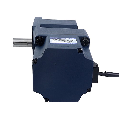 48V 250W 100RPM Geared BLDC Motor 17.43Nm(2468.19oz.in) 30:1 Right Angle Gearbox - F6B250-48GU-30S/6GU30RT | StepperOnline CA