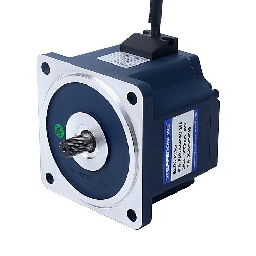 48V 250W 100RPM Geared Brushless DC Motor 15.66Nm(2217.64oz.in) 30:1 Spur Gearbox - F6B250-48GU-30S/6GU30K | StepperOnline CA