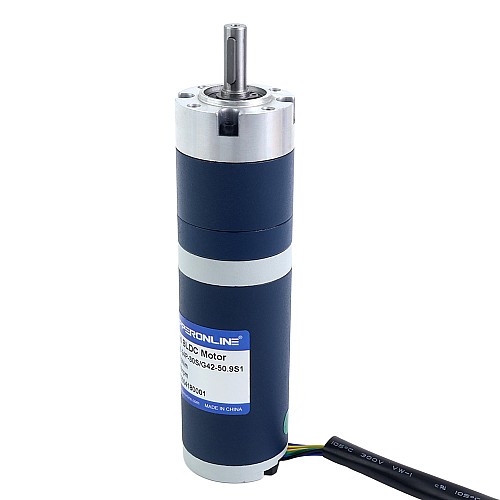 24V 30W 59RPM Geared Brushless DC Motor 3.50Nm(495.64oz.in) 50.9:1 Planetary Gearbox - M42B30-24P-30S/G42-50.9S1 | StepperOnline CA