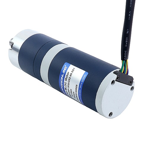 24V 60W 30.1RPM Geared Brushless DC Motor 13.80Nm(1954.24oz.in) 99.5:1 Planetary Gearbox - M52B60-24P-30S/G52-99.5S1 | StepperOnline CA