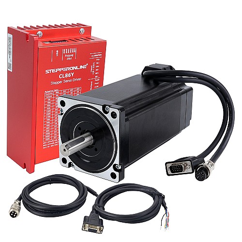 YS Series 1 Axis Closed Loop Stepper CNC Kit 12.0Nm(1699.34oz.in) Nema 34 Motor w/ 2.0m Cables & Driver - 1-CL86Y-S120 | StepperOnline CA