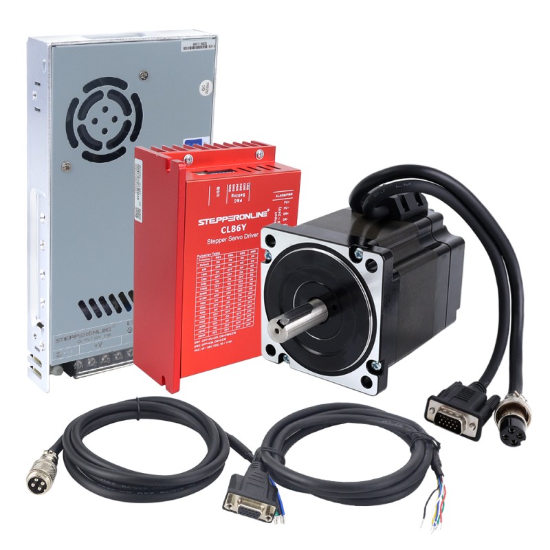 YS Series 1 Axis 4.30Nm(608.93oz.in) Nema 34 Closed Loop Stepper Kit w/ Power Supply - 1-CLYS48 | StepperOnline CA