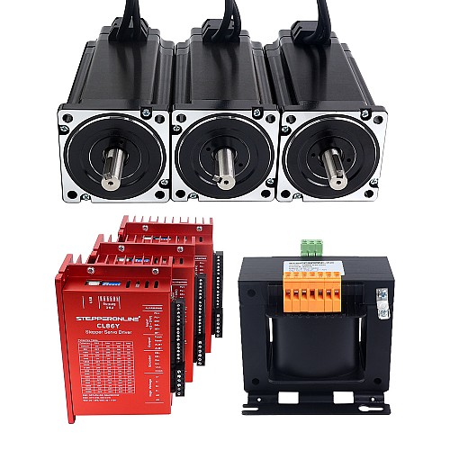 YS Series 3 Axis Closed Loop Stepper CNC Kit 12.0Nm(1699.34oz.in) Nema 34 Motor w/ 1.5m Cables & AC Transformer - 3-ACLYS120-1M5 | StepperOnline CA