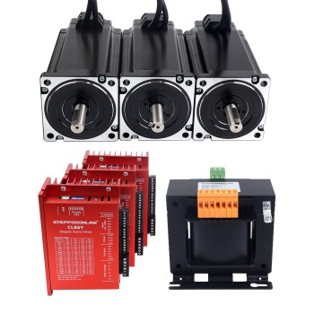 YS Series 3 Axis Closed Loop Stepper CNC Kit 12.0Nm(1699.34oz.in) Nema 34 Motor w/ 1.5m Cables & AC Transformer