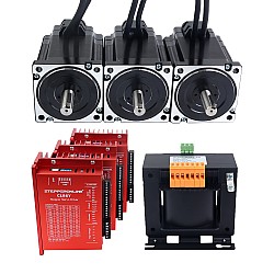 YS Series 3 Axis Closed Loop Stepper CNC Kit 6.50Nm(920.48oz.in) Nema 34 Motor w/ 1.5m Cables & AC Transformer