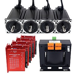 YS Series 4 Axis Closed Loop Stepper CNC Kit 12.0Nm(1699.34oz.in) Nema 34 Motor w/ 1.5m Cables & AC Transformer