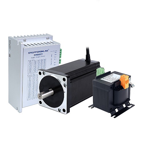 YS Series 1 Axis Stepper CNC Kit 12.0Nm(1699.34oz.in) Nema 34 Stepper Motor & Driver & AC Transformer - 1-DM860Y-TR120 | StepperOnline CA