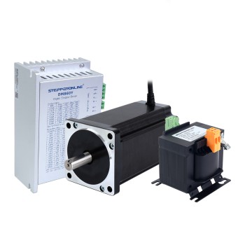 YS Series 1 Axis Stepper CNC Kit 12.0Nm(1699.34oz.in) Nema 34 Stepper Motor & Driver & AC Transformer