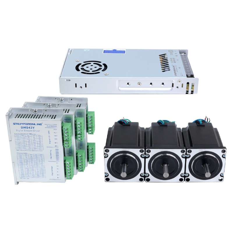 YS Series 3 Axis Stepper CNC Kit 1.9Nm(269.06oz.in)  Nema 23 Stepper Motor & Driver & 48V Power Supply - 3-DM542Y-S19 | StepperOnline CA