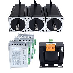 YS Series 3 Axis Stepper CNC Kit 12.0Nm(1699.34oz.in) Nema 34 Stepper Motor & Driver & AC Transformer