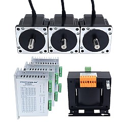 YS Series 3 Axis Stepper CNC Kit 4.8Nm(679.74oz.in) Nema 34 Stepper Motor & Driver & AC Transformer