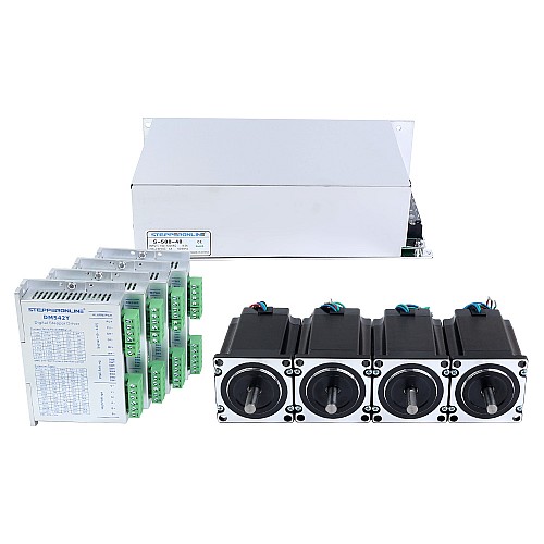 YS Series 4 Axis Stepper CNC Kit 1.9Nm(269.06oz.in)  Nema 23 Stepper Motor & Driver & 48V Power Supply - 4-DM542Y-S19 | StepperOnline CA