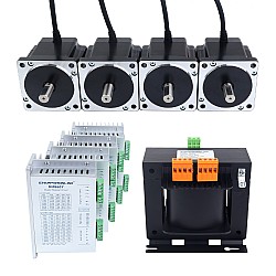 YS Series 4 Axis Stepper CNC Kit 4.8Nm(679.74oz.in) Nema 34 Stepper Motor & Driver & AC Transformer