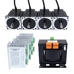YS Series 4 Axis Stepper CNC Kit 8.0Nm(1132.89oz.in) Nema 34 Stepper Motor & Driver & AC Transformer