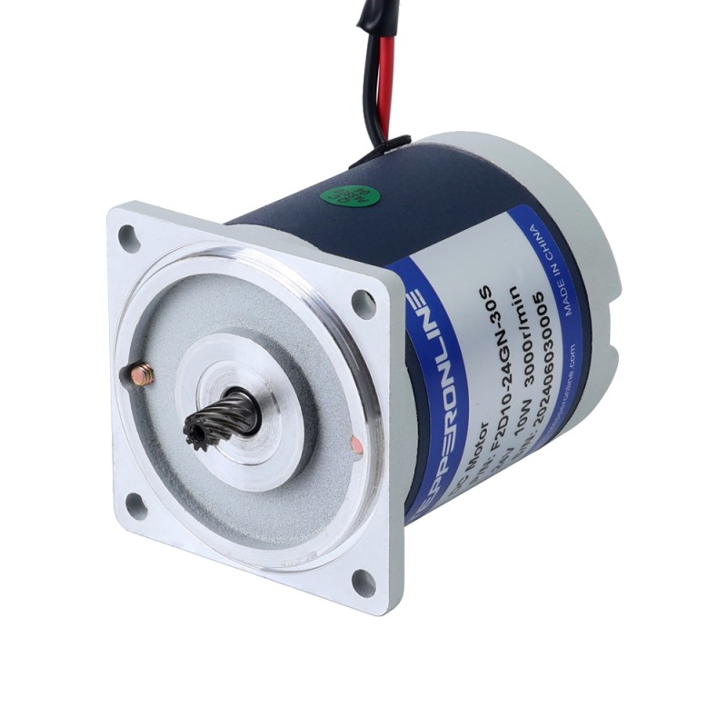 Brushed 24V 10W 3.00Nm(424.83oz.in) 15RPM w/ 200:1 Spur Gearbox DC Gear Motor - F2D10-24GN-30S/2GN200K | StepperOnline CA