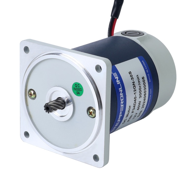 Brushed 12V 40W 1.28Nm(181.26oz.in) 150RPM w/ 20:1 Spur Gearbox DC Gear Motor - F34D40-12GN-30S/4GN20K | StepperOnline CA