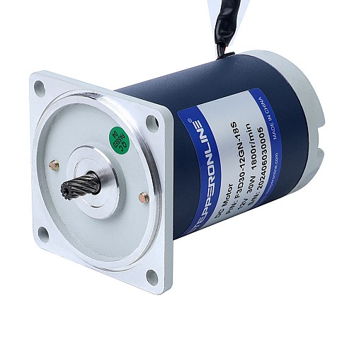 Brushed 12V 30W 2.89Nm(409.26oz.in) 60RPM w/ 30:1 Spur Gearbox DC Gear Motor - F3D30-12GN-18S/3GN30K | StepperOnline CA