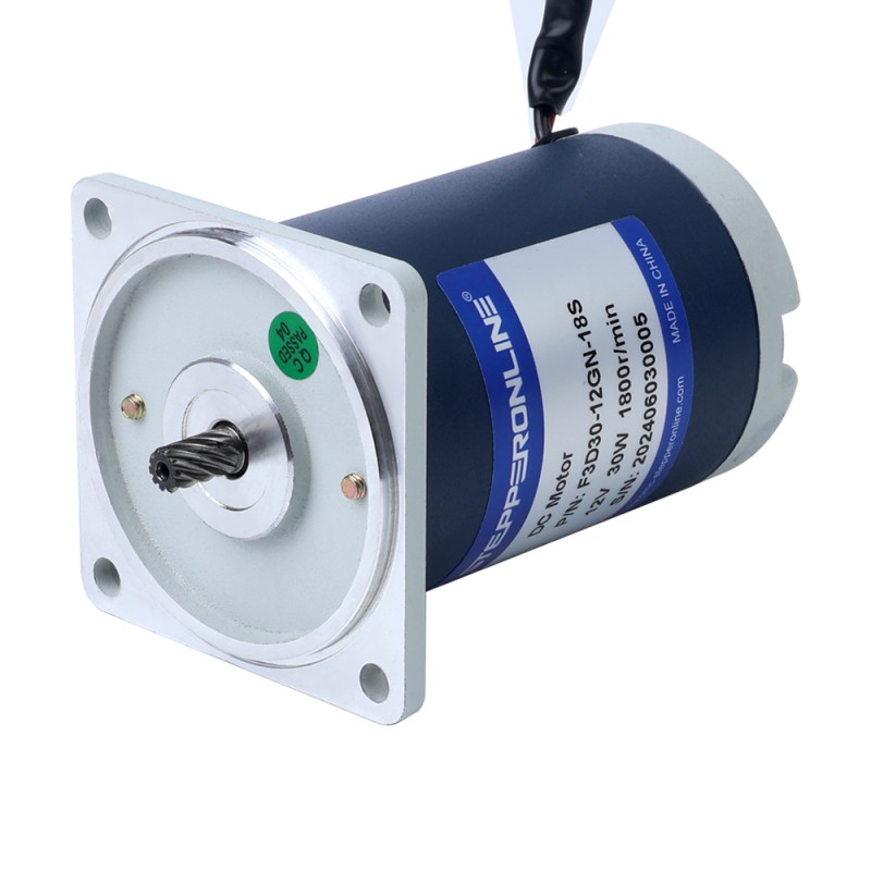 Brushed 12V 30W 1.07Nm(151.52oz.in) 180RPM w/ 10:1 Spur Gearbox DC Gear Motor - F3D30-12GN-18S/3GN10K | StepperOnline CA Brushed 12V 30W 1.07Nm(151.52oz.in) 180RPM w/ 10:1 Spur Gearbox DC Gear Motor - F3D30-12GN-18S/3GN10K | StepperOnline CA