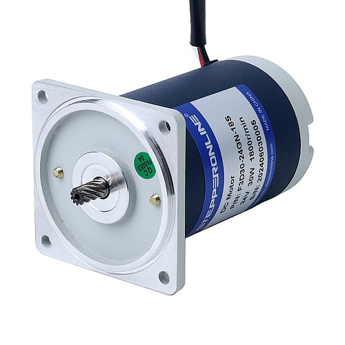 Brushed 24V 30W 0.53Nm(75.05oz.in) 360RPM w/ 5:1 Spur Gearbox DC Gear Motor - F3D30-24GN-18S/3GN5K | StepperOnline CA