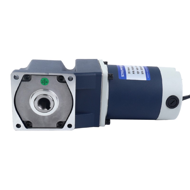 Brushed 24V 60W 8.00Nm(1132.90oz.in) 10RPM w/ 180:1 Right Angle Gearbox DC Gear Motor - F4D60-24GN-18S/4GN180RC | StepperOnline CA
