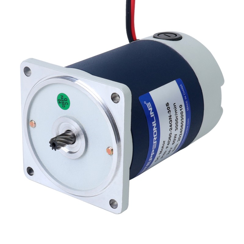 Brushed 24V 60W 1.54Nm(218.08oz.in) 300RPM w/ 10:1 Spur Gearbox DC Gear Motor - F4D60-24GN-30S/4GN10K | StepperOnline CA