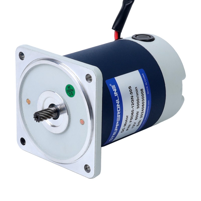 Brushed 12V 60W 10.00Nm(1416.12oz.in) 30RPM w/ 100:1 Spur Gearbox DC Gear Motor - F5D60-12GN-30S/5GN100K | StepperOnline CA