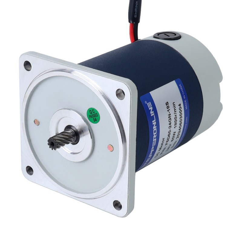 Brushed 24V 60W 1.29Nm(182.68oz.in) 360RPM w/ 5:1 Spur Gearbox DC Gear Motor - F5D60-24GN-18S/5GN5K | StepperOnline CA