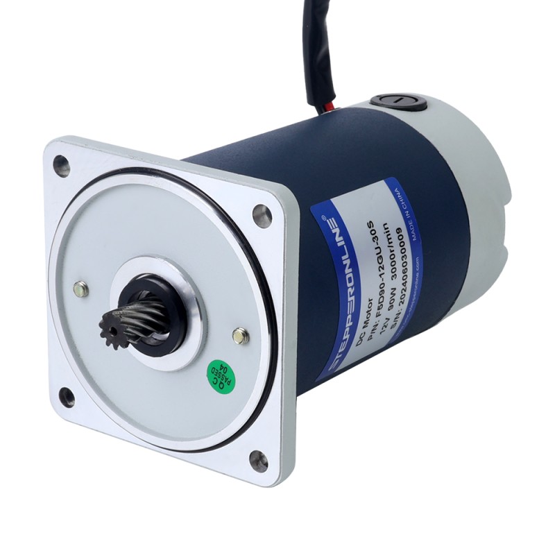 Brushed 12V 90W 16.89Nm(2391.82oz.in) 30RPM w/ 100:1 Spur Gearbox DC Gear Motor - F5D90-12GU-30S/5GU100KB | StepperOnline CA