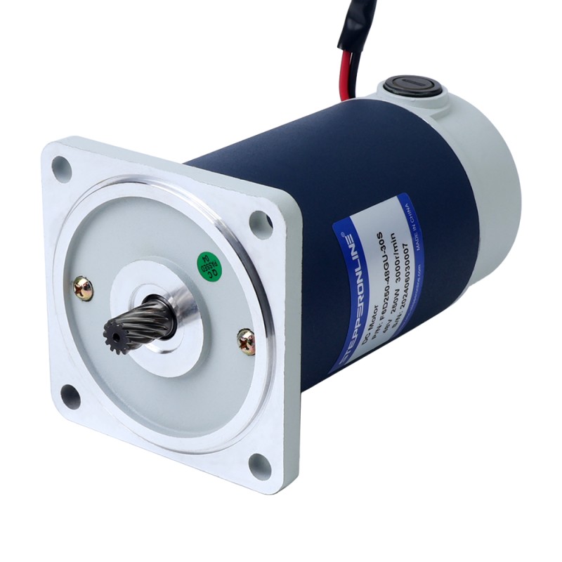 Brushed 48V 250W 6.44Nm(911.98oz.in) 300RPM w/ 10:1 Spur Gearbox DC Gear Motor - F6D250-48GU-30S/6GU10K | StepperOnline CA