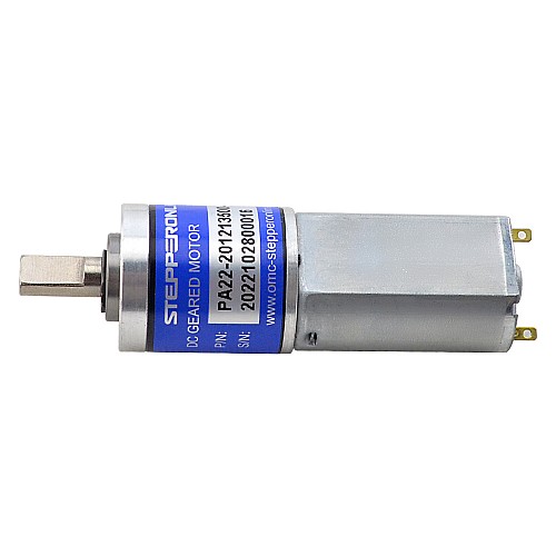 Brushed 12V DC Gear Motor 0.19Kg.cm/656RPM w/ 16:1 Planetary Gearbox - PA22-201213500-G16 | StepperOnline CA