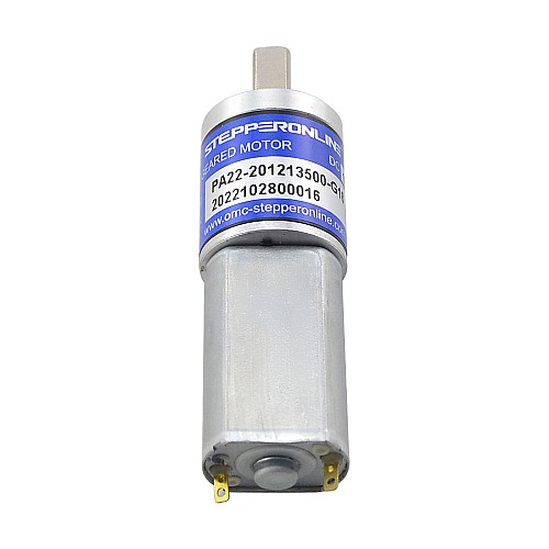 Brushed 12V DC Gear Motor 0.19Kg.cm/656RPM w/ 16:1 Planetary Gearbox - PA22-201213500-G16 | StepperOnline CA