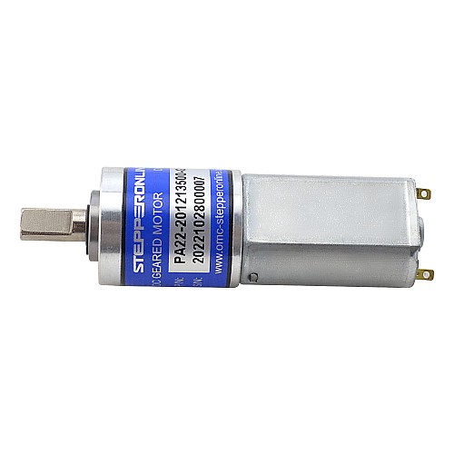 Brushed 12V DC Gear Motor 0.23Kg.cm/552RPM w/ 19:1 Planetary Gearbox - PA22-201213500-G19 | StepperOnline CA