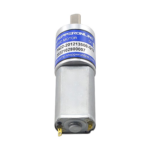 Brushed 12V DC Gear Motor 0.23Kg.cm/552RPM w/ 19:1 Planetary Gearbox - PA22-201213500-G19 | StepperOnline CA