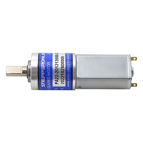 Brushed 12V DC Gear Motor 0.27Kg.cm/465RPM w/ 22.56:1 Planetary Gearbox - PA22-201213500-G23 | StepperOnline CA